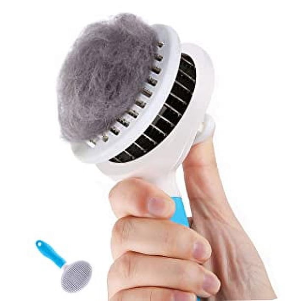 Cepillo para gatos, cepillos autolimpiantes para mudar y arreglar, elimina la capa interna suelta, las esteras y el cabello enredado, peine para gatos, perros, cepillo de masaje autolimpiante
