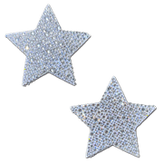 Star: Crystal Silver Nipple Pasties by Pastease