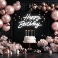 thumbnail image 3 of Letrero de neón de feliz cumpleaños para decoración de pared, señal LED de feliz cumpleaños, luz de neón regulable alimentada por USB, para telón de fondo, decoración de fiesta de cumpleaños, color, 3 of 4