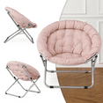thumbnail image 6 of MoNiBloom Set of 2 Folding Cozy Chair, 600D Oxford Saucer Chairs for Bedroom Living Room, Foldable Lounge Chair,Light Pink, 6 of 9