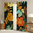 thumbnail image 2 of Manfei Colorful Country Floral Black Out Curtains,Boho Bohemian Curtains Pack of 2 (42x63 Each),Orange Green Bedroom Curtains For Girls Kids,Super Cozy Room Decor, 2 of 6