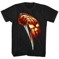 thumbnail image 1 of Halloween Pumpkin Knife Black Adult T-Shirt, 1 of 1