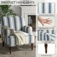 thumbnail image 6 of DREAMSIDEA Stripe Accent Chairs Set of 2,Living Room Chair with Arms, Comfy Single Sofa Reading Chair Nailhead Trim for Bedroom, Navy Blue, 6 of 7