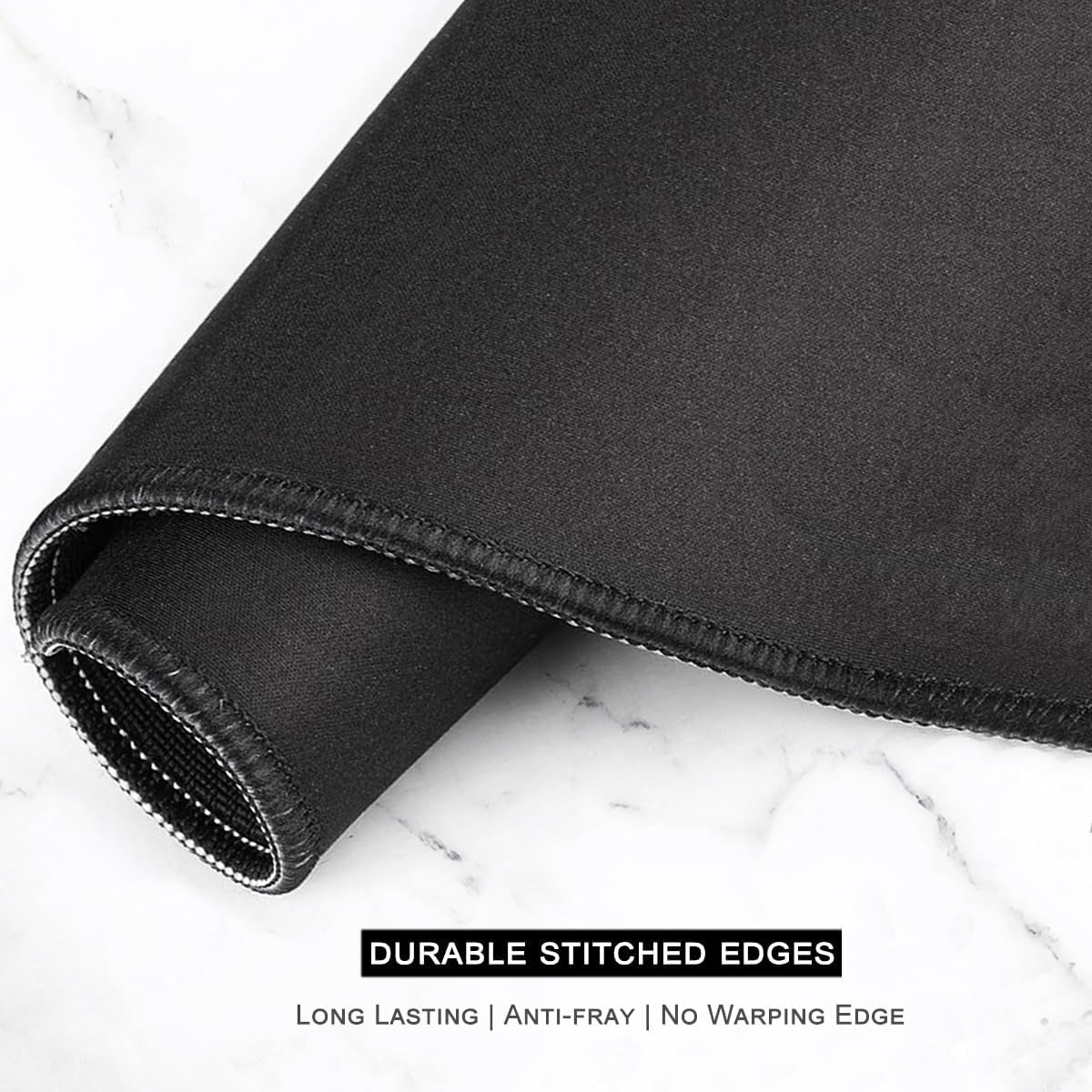 Desk Mouse Pad, Large Gaming Mousepad, XXL Desk Pad, Extended Long Superior Micro-Weave Cloth Non-Slip Rubber Big Computer Mouse Mat for Gamer, Office & Home, 35" x 15", Black Flowers