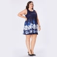 thumbnail image 2 of MLDRA Women's Plus Size Dress Floral Round Neck Sleeveless Summer Stretchy Short Dresses Beach Tank Sundress, 2 of 6