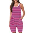 thumbnail image 1 of FAIWAD Rompers for Women Summer Casual Short Jumpsuits Overalls with Pockets 2024 Striped Jumpers, 1 of 5