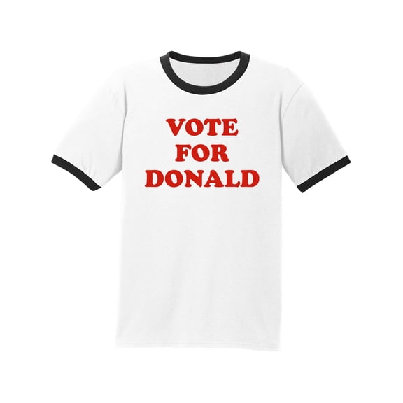 Vote For Donald Adult Short Sleeve Ringer T-shirt