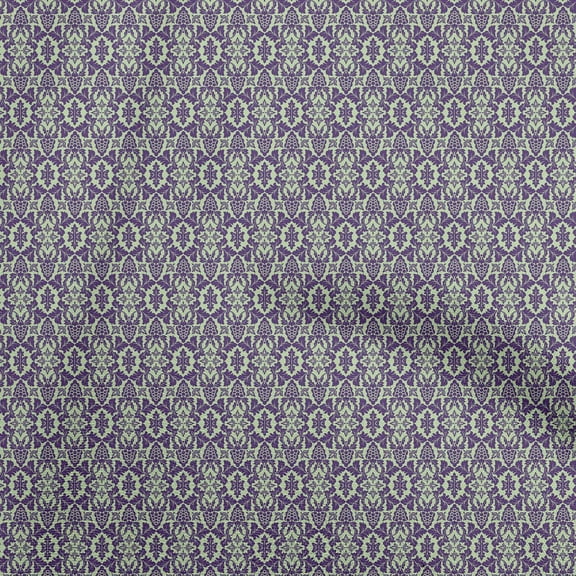 oneOone Cotton Silk Violet Fabric Damask Sewing Fabric By The Yard Printed Diy Clothing Sewing Supplies 42 Inch Wide