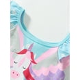 thumbnail image 5 of Emy Dola 100% Cotton 2-7T Little Girls Ruffle Sleeve Casual Dress Cartoon Unicorn Dot Tunic Summer Dress, 5 of 8