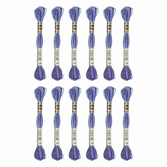 Uxcell 12 Skeins Embroidery Floss, Polyester Embroidery Threads Dark Purple