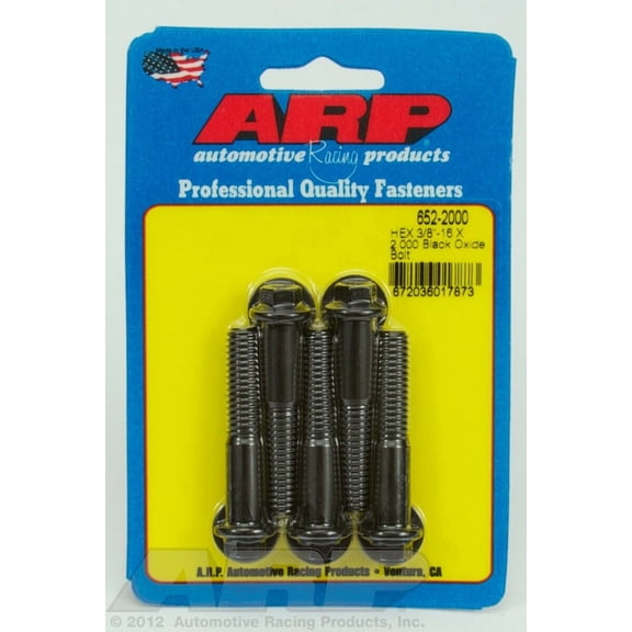 ARP 652-2000 Black 3/8-16 X 2.000 hex black oxide bolts