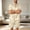 Beige, variant on Men's Satin Pajama Set with Short Sleeves and Contrast Piping Featuring Button Down Shirt and Elastic Waist Shorts for Summer Night Sleep Lounging or Honeymoon Gifts Red L