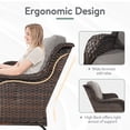 thumbnail image 6 of PARKWELL Outdoor Wicker Loveseat Glider with Gray Cushion in Brown Rattan Finish, 6 of 10