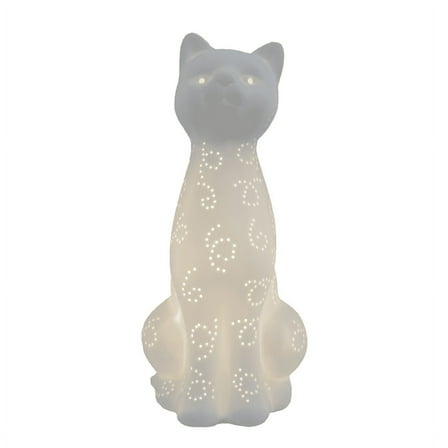Porcelain Kitty Cat Shaped Animal Light Table Lamp