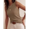 thumbnail image 5 of PRETTYGARDEN Tank Top for Women Summer Sleeveless Sweater Tops Spring Business Casual Work Shirts Ribbed Knit Blouses, 5 of 10