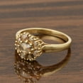 thumbnail image 2 of Mooneye 1.00Ct Rose Cut Champagne Diamond 925 Sterling Silver Gold Plated Cluster Women Wedding Ring, 2 of 6