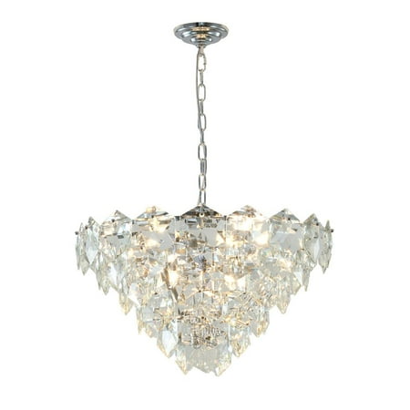 

Bethel International Chandelier Chrome Steel & Crystal