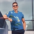 thumbnail image 4 of Balery Hibiscus Flowers Calm Water Camisa Polo de Hombre con Estampado, de Manga Corta y Tejido Medio, Camisa Tipo Golf Polo-4X-Large, 4 of 6