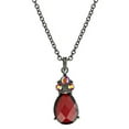 thumbnail image 2 of 1928 Jewelry AB Crystal Siam Red Teardrop Pendant Necklace For Women 16"+ 3" Extender, 2 of 3