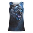 thumbnail image 4 of Mens Tank Top Summer Sleeveless Lion Graphic Tees Muscle Gym Casual Workout Running Comfortable Breathable Vests Light Blue M, 4 of 5