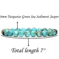 thumbnail image 2 of Turquoise Green Sea Sediment Jasper Gemstone 8mm Round Beads Stretch Bracelet 7 Inch Unisex, 2 of 4