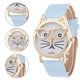 thumbnail image 1 of Sfonq Price Drop Womens Watches ,Mothers Day Gift for Grilfriend Ladies Watch Wear Glasses Cat Dial Belt Ladies Quartz Watch,Light blue Buy 2 Save 10%, 1 of 3