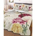 thumbnail image 3 of Quilts Twin-XL Size Bedding Set, Vintage Spring Floral Lightweight Quilted Comforter, Dragonfly Elegant Pastoral Flowers Reversible Bedspread Coverlet with Pillow Covers for All Season, 68" x 98", 3 of 7