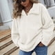thumbnail image 2 of Chaquetas para mujer, abrigo de piel sintética cálido para mujer, sudaderas, ropa de abrigo sólida con cuello en V de invierno Odeerbi  ODB-3, 2 of 7