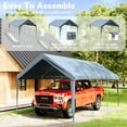 thumbnail image 6 of Kimunuk Canopy Replacement Cover, 12' x 20' Outdoor Portable Carport Replacement Canopy with Ball Bungees for Car Garage Shelter Tent Party Tent, Sky Blue ,Frame is Not Included, 6 of 6
