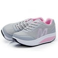 thumbnail image 4 of Daznico Women's Platform Sneakers Thick Sole Casual Running Shoes Breathable Round Toe Lace Up Comfortable Walking Shoes,Size:7.5, 4 of 5