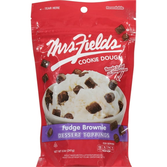 Pack of 10, Mrs Fields Toppings Fudge Brownie Cookie Dough, 8.5 oz