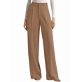 thumbnail image 2 of Womens Wide Leg Dress Pants Business Casual Flowy Work Palazzo Pants High Waisted Slacks Trousers Khaki L, 2 of 7