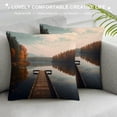 thumbnail image 3 of Chilfamy Trees Lake Fall Season Pillow Covers for Couch Sofa Indoor Outdoor Square Design Soft and Durable 1PC 22x22in, 3 of 5