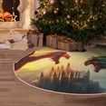 thumbnail image 5 of Bingfone Christmas Tree Skirt Mat Christmas Decoration Interior 30" -Castle Red Green Sky Dragon, 5 of 6