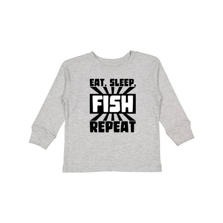 

Inktastic Eat Sleep Fish Repeat Gift Toddler Boy or Toddler Girl Long Sleeve T-Shirt