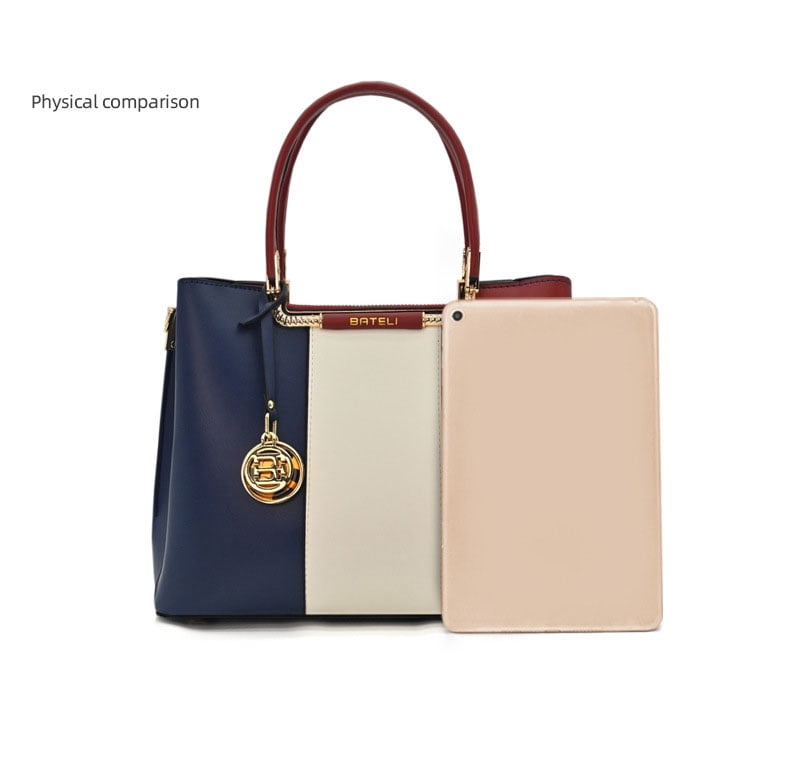 Purses and Handbags for Women Pu Leather Contrast Color Crossbody Bags Trendy Tote Shoulder Bag Patchwork Designer Gift