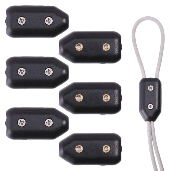 6 Pcs Reusable Rope Clamps Black Plastic Cord Connector Adjustable Rope Clamp for Nylon Ropes 1.7×0.86×0.55 inch Black for diy making