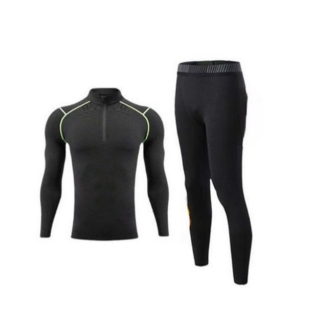 Minnieouse Ropa deportiva para hombre, traje deportivo para correr, ejercicio, gimnasio, traje deportivo elástico transpirable, chándal con cremallera de Pijama Verde negro SG Minnieouse AP013099-15B