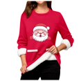 thumbnail image 5 of WEAIXIMIUNG Chandails en Molleton pour Femmes Sans Capuche Manches Longues Col Rond Poche Rembourré Pull Chaud, 5 of 5