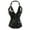 Black, variant on Corset Womens Punk Rock Leather Bustier Top Black 3XL