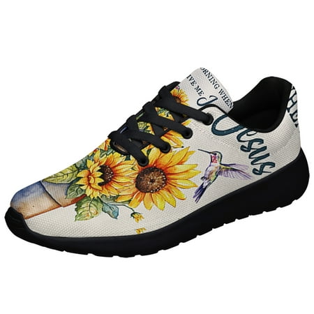 

In The Morning When I Rise Give Me Jesus Sunflower Shoes Sneakers Black Size 8