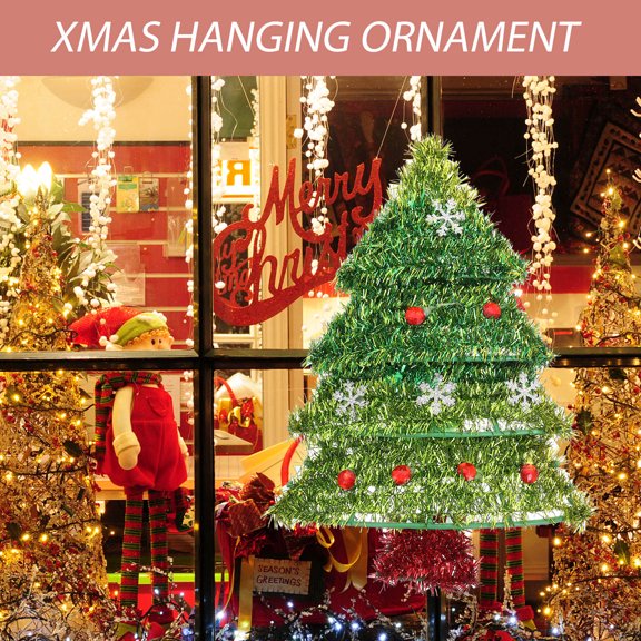 FOMIYES 2- Christmas Hanging Ornaments with Tree Design for Fireplace, Shop Window, Holiday Decoration