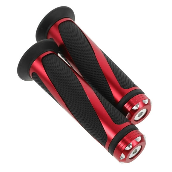 KAJNBN Red Bike Handlebar Grips 1 Pair Plastic Metal Rubber Ergonomic Grip Slip-resistant Texture