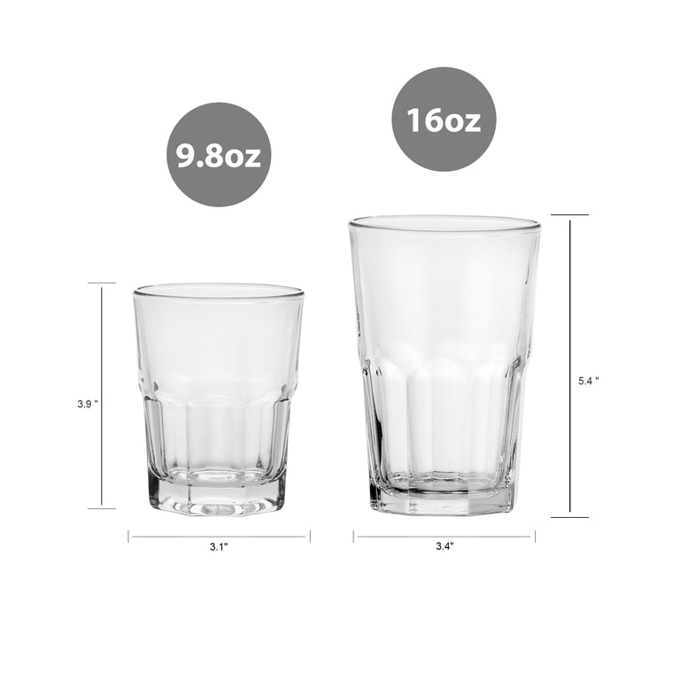 Mainstays 12-Piece Clear Crossplains Drinkware Set with Six 161 oz