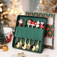 thumbnail image 1 of Traje de cuchara navideña de dibujos animados linda cuchara navideña tenedor cuchara de postre de Papá Noel caja de regalo de vacaciones, 1 of 4
