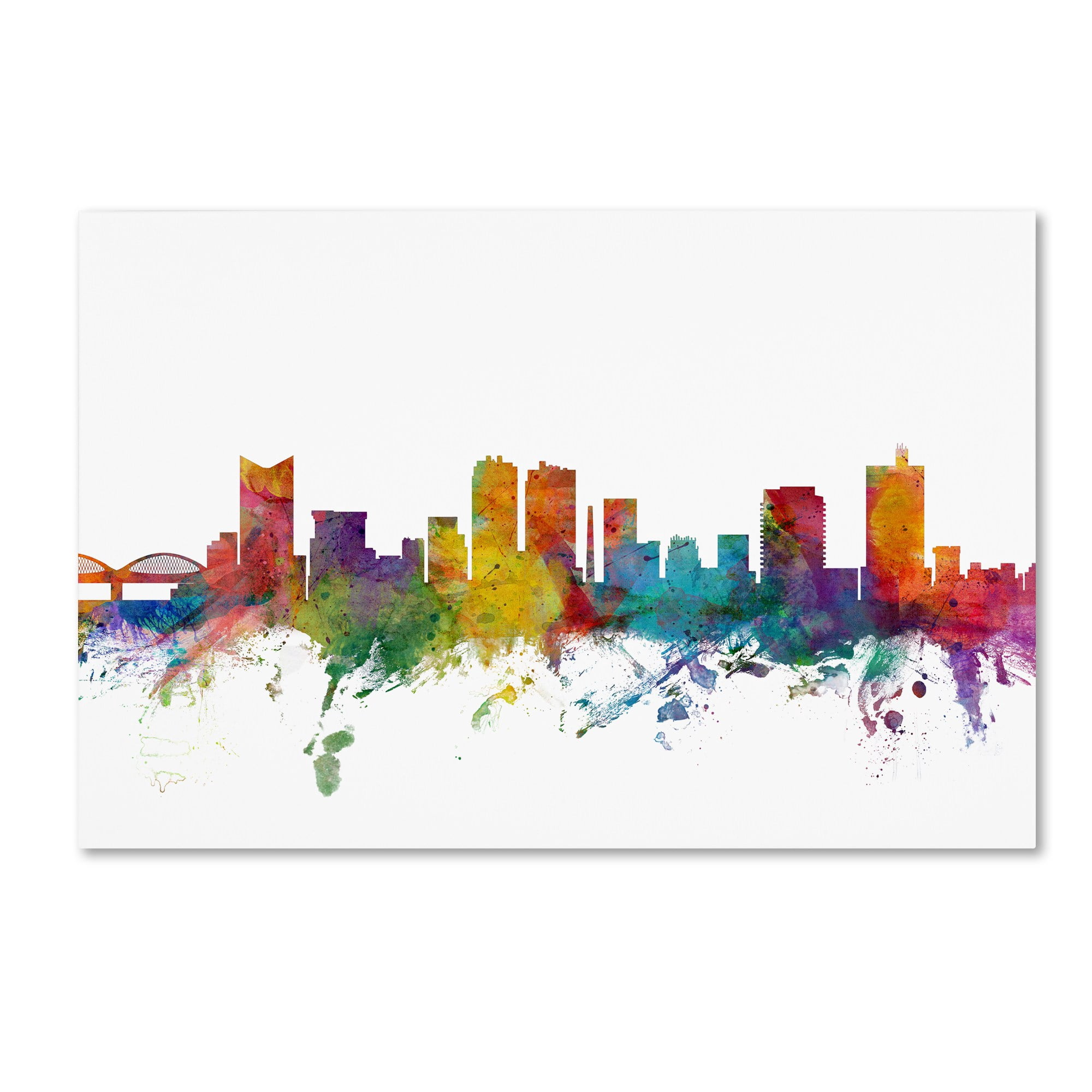 Trademark Fine Art "Fort Worth Texas Skyline" Canvas Art by Michael Tompsett