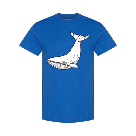 Realistic Whale Sketch T-Shirt Men -Image by Shutterstock, Male Small
