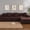 Coffee, variant on Sectional Sofa Slipcovers L Shape Couch Covers, 2Pcs Stretch Anti-Slip Sofa Covers 3 + 2 Seaters Chaise Cover Furniture Protector,Gray