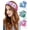 green + rose red + blue, variant on LinYooLi Hippie Headbands for Women Crochet Hair Bandanas Boho Headbands Knit Hair Bands Hippie Floral Head Wrap for Women and Girls(Green + Rose Red + Blue)