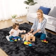 thumbnail image 3 of Memoryfield 9' x 12' Area Rug, Tie-Dye Plush Non-Skid Rug, for Bedroom Living Room Nursery, Black Gray, 3 of 8